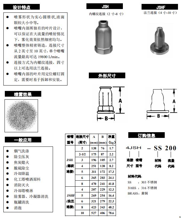 大流量實(shí)心圓錐形噴嘴